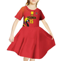 Custom Uganda Basketball Kid Short Sleeve Dress Go Silverbacks - Wonder Print Shop