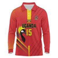 Custom Uganda Basketball Long Sleeve Polo Shirt Go Silverbacks - Wonder Print Shop