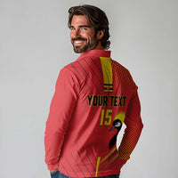 Custom Uganda Basketball Long Sleeve Polo Shirt Go Silverbacks - Wonder Print Shop