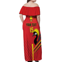 Custom Uganda Basketball Off Shoulder Maxi Dress Go Silverbacks - Wonder Print Shop