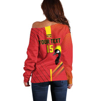 Custom Uganda Basketball Off Shoulder Sweater Go Silverbacks - Wonder Print Shop