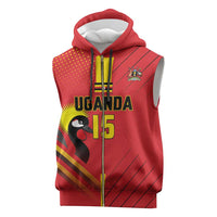 Custom Uganda Basketball Sleeveless Zip Hoodie Go Silverbacks - Wonder Print Shop