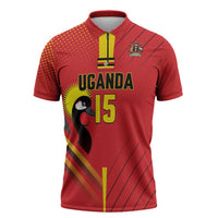 Custom Uganda Basketball Zipper Polo Shirt Go Silverbacks - Wonder Print Shop