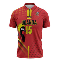 Custom Uganda Basketball Zipper Polo Shirt Go Silverbacks - Wonder Print Shop