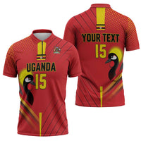 Custom Uganda Basketball Zipper Polo Shirt Go Silverbacks - Wonder Print Shop