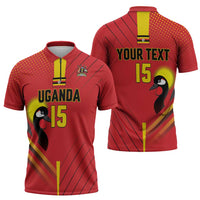 Custom Uganda Basketball Zipper Polo Shirt Go Silverbacks - Wonder Print Shop