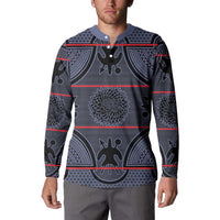 Lesotho Seanamarena Button Sweatshirt Basotho Traditional Blanket Style - Serenity - Wonder Print Shop