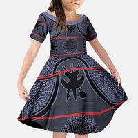 Lesotho Seanamarena Kid Short Sleeve Dress Basotho Traditional Blanket Style - Serenity - Wonder Print Shop