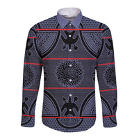 Lesotho Seanamarena Long Sleeve Button Shirt Basotho Traditional Blanket Style - Serenity - Wonder Print Shop