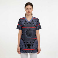Lesotho Seanamarena Scrub Top Basotho Traditional Blanket Style - Serenity - Wonder Print Shop
