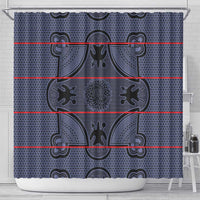 Lesotho Seanamarena Shower Curtain Basotho Traditional Blanket Style - Serenity - Wonder Print Shop