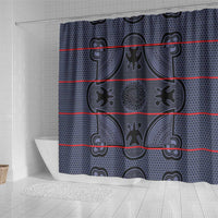 Lesotho Seanamarena Shower Curtain Basotho Traditional Blanket Style - Serenity - Wonder Print Shop