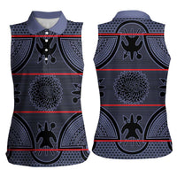 Lesotho Seanamarena Women Sleeveless Polo Shirt Basotho Traditional Blanket Style - Serenity - Wonder Print Shop