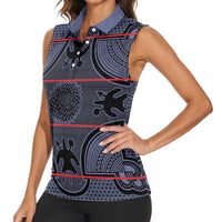 Lesotho Seanamarena Women Sleeveless Polo Shirt Basotho Traditional Blanket Style - Serenity - Wonder Print Shop