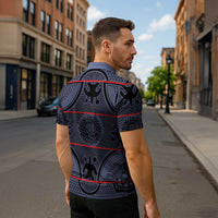 Lesotho Seanamarena Zipper Polo Shirt Basotho Traditional Blanket Style - Serenity - Wonder Print Shop