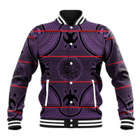 Lesotho Seanamarena Baseball Jacket Basotho Traditional Blanket Style - Violet - Wonder Print Shop