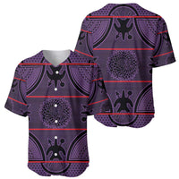 Lesotho Seanamarena Baseball Jersey Basotho Traditional Blanket Style - Violet - Wonder Print Shop