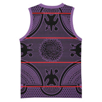Lesotho Seanamarena Basketball Jersey Basotho Traditional Blanket Style - Violet - Wonder Print Shop