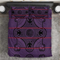 Lesotho Seanamarena Bedding Set Basotho Traditional Blanket Style - Violet - Wonder Print Shop
