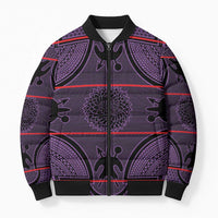 Lesotho Seanamarena Bomber Puffer Jacket Basotho Traditional Blanket Style - Violet - Wonder Print Shop