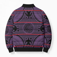 Lesotho Seanamarena Bomber Puffer Jacket Basotho Traditional Blanket Style - Violet - Wonder Print Shop