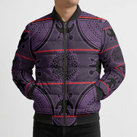 Lesotho Seanamarena Bomber Puffer Jacket Basotho Traditional Blanket Style - Violet - Wonder Print Shop