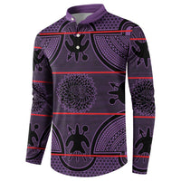 Lesotho Seanamarena Button Sweatshirt Basotho Traditional Blanket Style - Violet - Wonder Print Shop