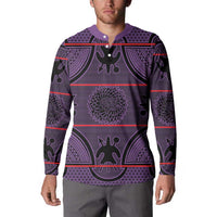 Lesotho Seanamarena Button Sweatshirt Basotho Traditional Blanket Style - Violet - Wonder Print Shop