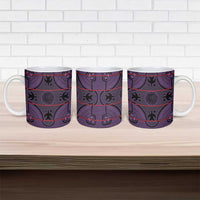 Lesotho Seanamarena Ceramic Mug Basotho Traditional Blanket Style - Violet - Wonder Print Shop