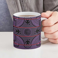 Lesotho Seanamarena Ceramic Mug Basotho Traditional Blanket Style - Violet - Wonder Print Shop