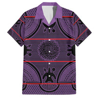 Lesotho Seanamarena Family Matching Off The Shoulder Long Sleeve Dress and Hawaiian Shirt Basotho Traditional Blanket Style - Violet - Wonder Print Shop