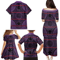 Lesotho Seanamarena Family Matching Puletasi and Hawaiian Shirt Basotho Traditional Blanket Style - Violet - Wonder Print Shop