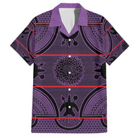 Lesotho Seanamarena Family Matching Short Sleeve Bodycon Dress and Hawaiian Shirt Basotho Traditional Blanket Style - Violet - Wonder Print Shop