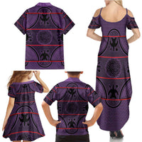 Lesotho Seanamarena Family Matching Summer Maxi Dress and Hawaiian Shirt Basotho Traditional Blanket Style - Violet - Wonder Print Shop