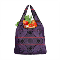Lesotho Seanamarena Grocery Bag Basotho Traditional Blanket Style - Violet - Wonder Print Shop