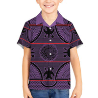 Lesotho Seanamarena Kid Hawaiian Shirt Basotho Traditional Blanket Style - Violet - Wonder Print Shop