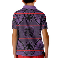 Lesotho Seanamarena Kid Polo Shirt Basotho Traditional Blanket Style - Violet - Wonder Print Shop