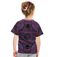 Lesotho Seanamarena Kid T Shirt Basotho Traditional Blanket Style - Violet - Wonder Print Shop