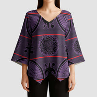 Lesotho Seanamarena Kimono Sleeve Blouse Basotho Traditional Blanket Style - Violet - Wonder Print Shop