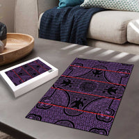 Lesotho Seanamarena Puzzle Basotho Traditional Blanket Style - Violet - Wonder Print Shop