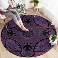 Lesotho Seanamarena Round Carpet Basotho Traditional Blanket Style - Violet - Wonder Print Shop