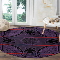 Lesotho Seanamarena Round Carpet Basotho Traditional Blanket Style - Violet - Wonder Print Shop