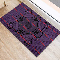 Lesotho Seanamarena Rubber Doormat Basotho Traditional Blanket Style - Violet - Wonder Print Shop