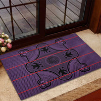 Lesotho Seanamarena Rubber Doormat Basotho Traditional Blanket Style - Violet - Wonder Print Shop