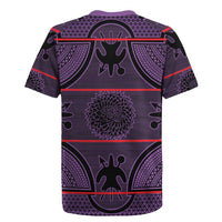 Lesotho Seanamarena Rugby Jersey Basotho Traditional Blanket Style - Violet - Wonder Print Shop