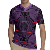 Lesotho Seanamarena Rugby Jersey Basotho Traditional Blanket Style - Violet - Wonder Print Shop