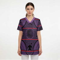 Lesotho Seanamarena Scrub Top Basotho Traditional Blanket Style - Violet - Wonder Print Shop