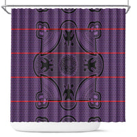 Lesotho Seanamarena Shower Curtain Basotho Traditional Blanket Style - Violet - Wonder Print Shop
