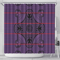 Lesotho Seanamarena Shower Curtain Basotho Traditional Blanket Style - Violet - Wonder Print Shop