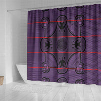 Lesotho Seanamarena Shower Curtain Basotho Traditional Blanket Style - Violet - Wonder Print Shop